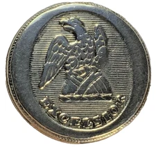 SCARCE NEW YORK STATE MILITIA EXCELSIOR EAGLE 22MM SP BUTTON 1810-1830 NEAR MINT