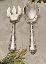 Vintage .925 Sterling Silver Large Spoon & Fork Set- 206-G- Excellent Shape