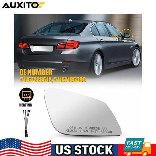 Passenger Right Side Mirror Glass for 2010-2016 BMW 528 550 535 4Pin D