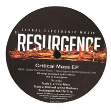 DJ RESURGENCE Critical Mass Ep 12" NEW VINYL Global Electronic Music electro
