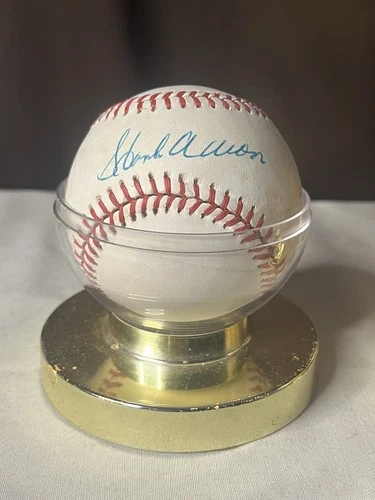 Hank Aaron Autographed Baseball HOF NO COA