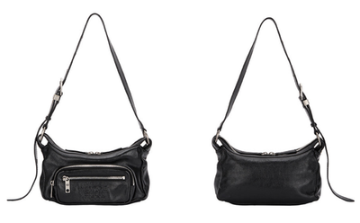 Marge Sherwood Outpocket Hobo Mini Black Glossy Plain Bag / New