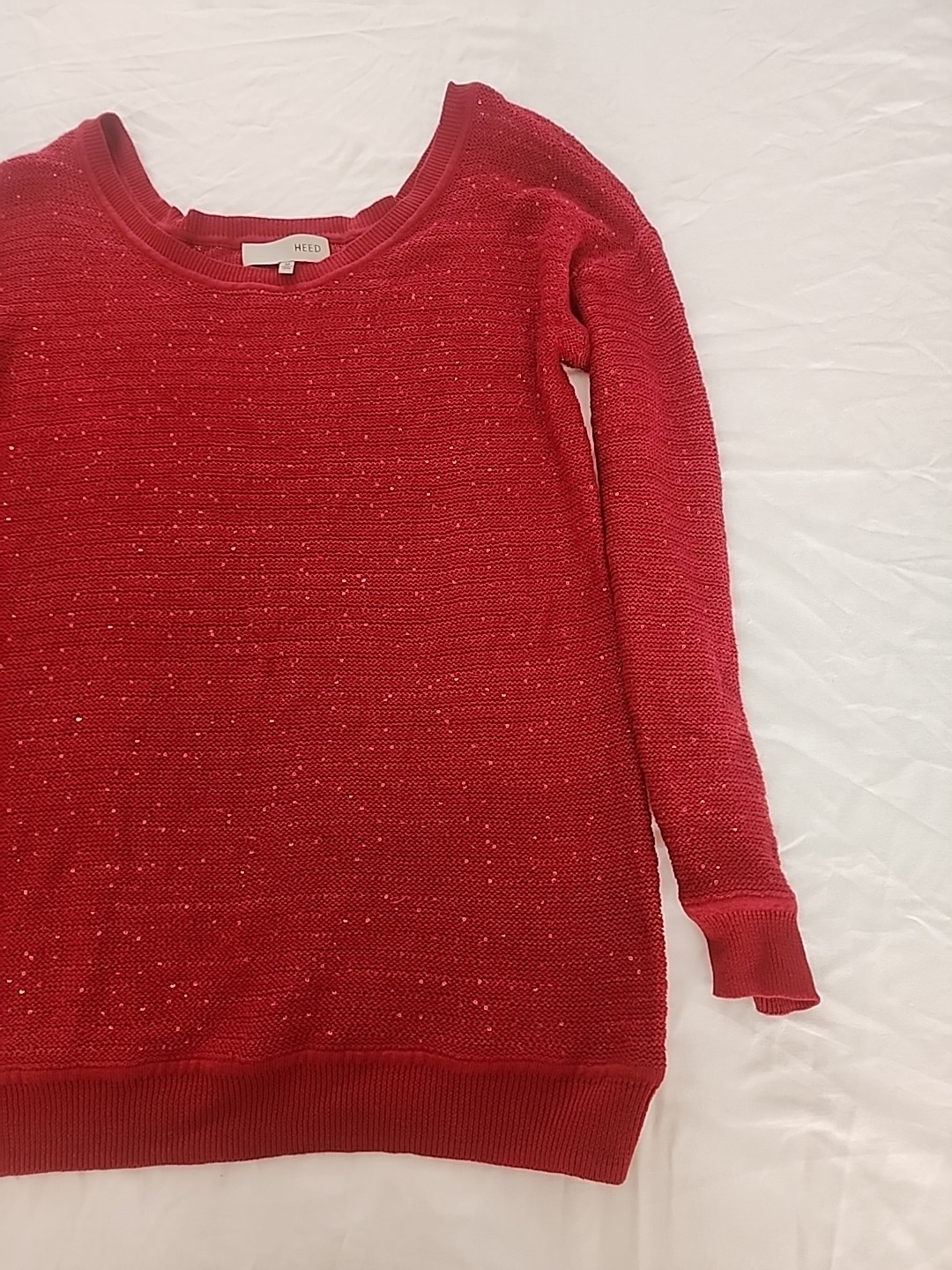 Heed Women's Red Sequin Pullover Sweater Size M - image 5