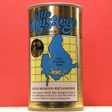 Little Muskego Bear Lake Beer 12 oz Blue Gold Can Leinenkugel Wisconsin 391 1+