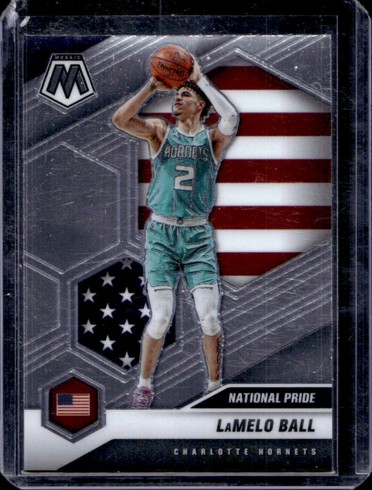 2020-21 Mosaic LaMelo Ball Rookie RC National Pride #257 Hornets