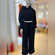 Zara sweatsuit set, wide leg pants with hoodie size XS