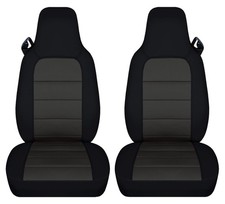 Fits 2006 To 2012 Mazda Mx-5 Miata Front Set Bucket Seat Covers Black Charcoal