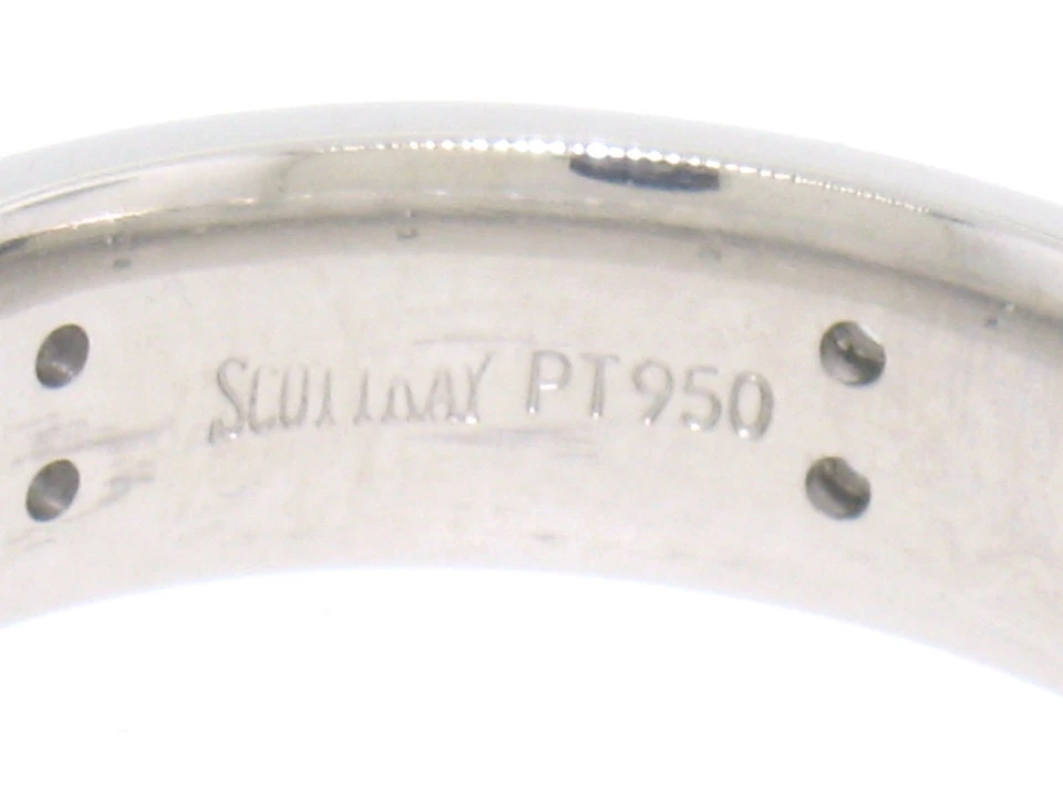 Scott Kay Men's Platinum .24ct Channel Diamond Solid Wide Wedding Band Ring Sz 9 - Image 4 of 4