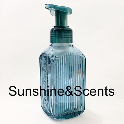 #ad 1x Bath amp; Body Works GREEN Color Vertical Lines Foaming Soap Dispenser 10oz NEW $39.95