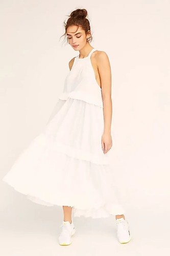 Free People Anita Midi Dress Endless Summer Sleeveless Smocked Tiered S US