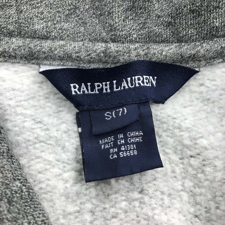 Ralph Lauren Sudadera Vestido Niñas 7 Gris Suéter Chal Cuello Palanca Niños Foto 2 de 4