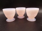 Set of 3 Shell Pink Milk Glass Egg Cups Martha By Mail Fenton 2000