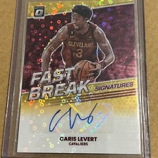 2022-23 Panini Donruss Optic Caris Levert Fast Break Signatures Gold Auto /10