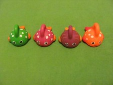 Lot of 4 Colorful Fish Soft Plastic Rubber Fish with handles Bathtub Toys.
