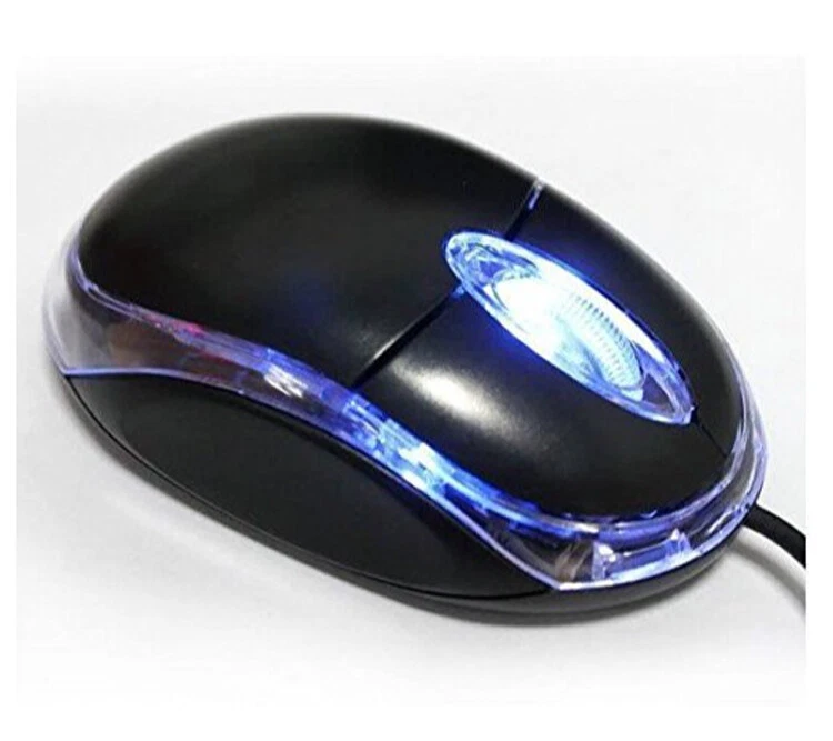 Wired USB Optical Mouse For Pc Acer Laptop Computer Desk Scroll Wheel Black Mice - Image 3 of 4
