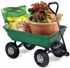 Carriola da Giardino Versatile 75lt con Vasca Ribaltabile e Ruote Pneumatiche -