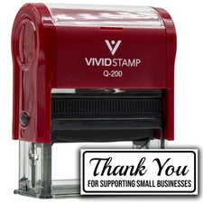 All Quality Thank You For Supporting Small Businesses Self-Inking Rubber Stamp
