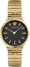 Versace VE8104722 V-Circle Lady black gold Stainless Steel Women's Watch NEW