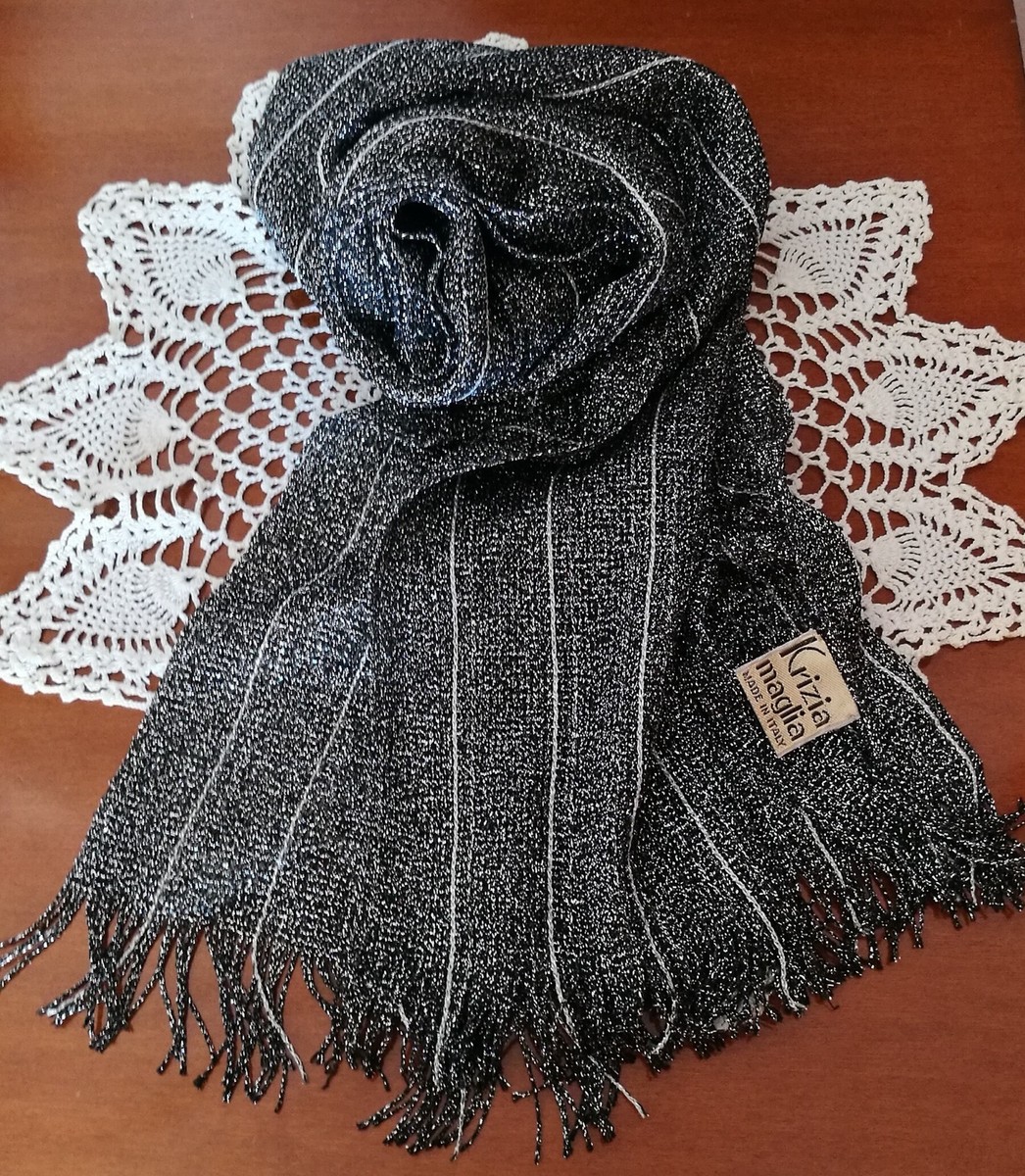 Krizia sciarpa vintage foulard donna maglia lurex