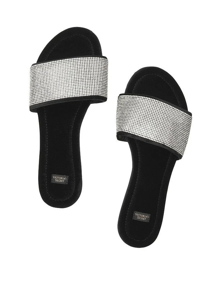 Victoria's Secret Terciopelo Toboganes Negro Talla Grande + Regalo Gratis Foto 2 de 2