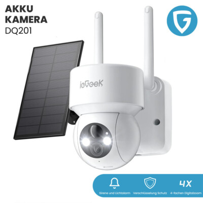 ieGeek 2K Solar Überwachungskamera Aussen Akku Kamera WLAN Outdoor 10mNachtsicht