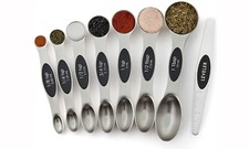 Magnetic Dual Sided Measuring Spoons with Leveler Set of 8-3 Colors To Pick From