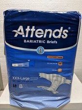 Attends Bariatric Briefs XXX-Large 70"-100" 8 Pack New  DD60 Advanced Dermadry