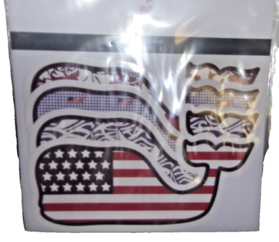 Vineyard Vines Target LG 7'' Vinyl Stickers 4 Red White Blue Whale Flag Sailboat