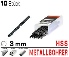 HSS Metallbohrer Spiralbohrer Eisenbohrer Stahlbohrer Ø 3.0 mm Bohrer / 10 Stück