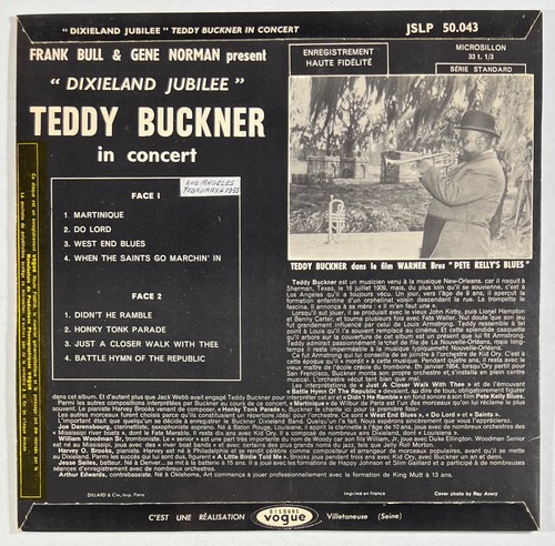 Teddy Buckner in concert LP 33 tours 10" GENE NORMAN JSLP. 50.043 - Picture 3 of 5