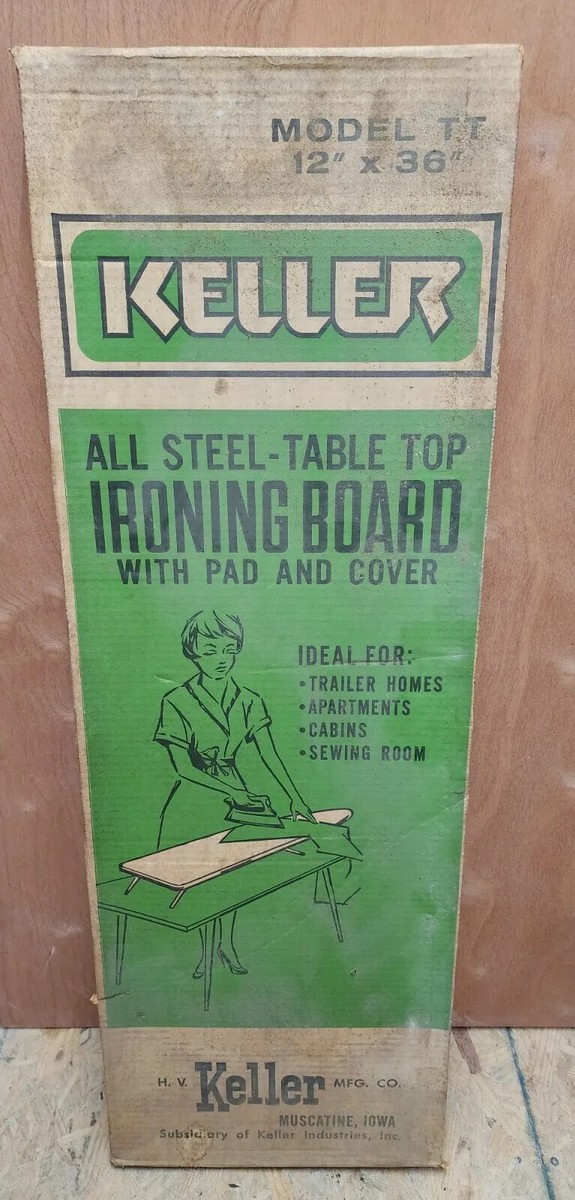 Keller All Steel Table Top ironing board 12×36 Sealed Box Vintage