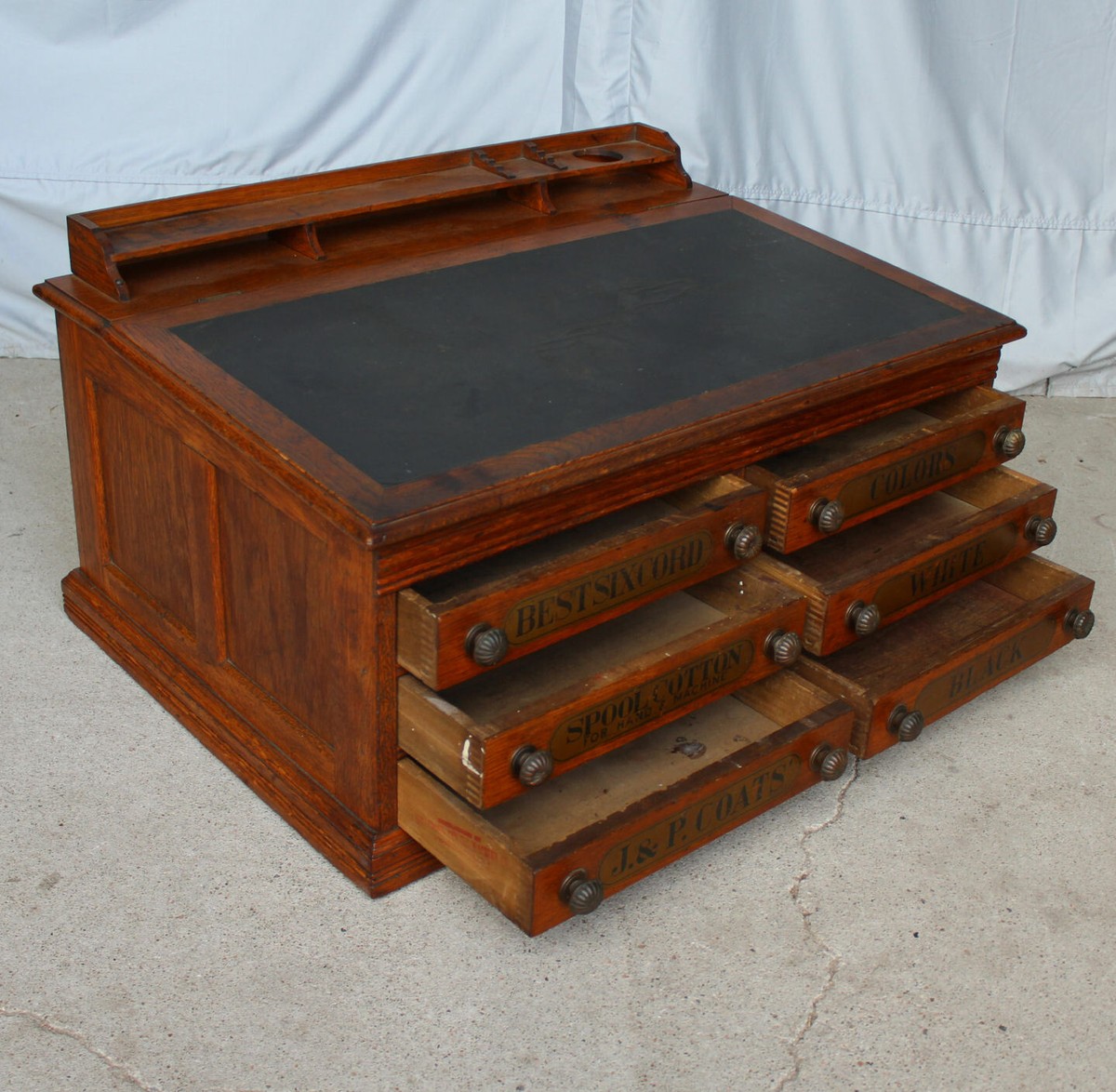 Johnson & Johnson キャビネット収納 アンティーク ビンテージ Antique J & P Oak Best Six Cord Oak Spool Cabinet – slanted lid | eBay