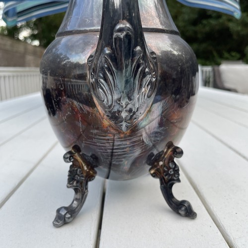 Vintage Silver On Copper Teapot On 11.5" Tall Coffee Tea - Picture 6 of 13