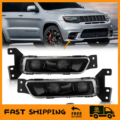 Pair LED Fog Light For 2014-2023 Dodge Durango 2017-2022 Jeep Grand Cherokee