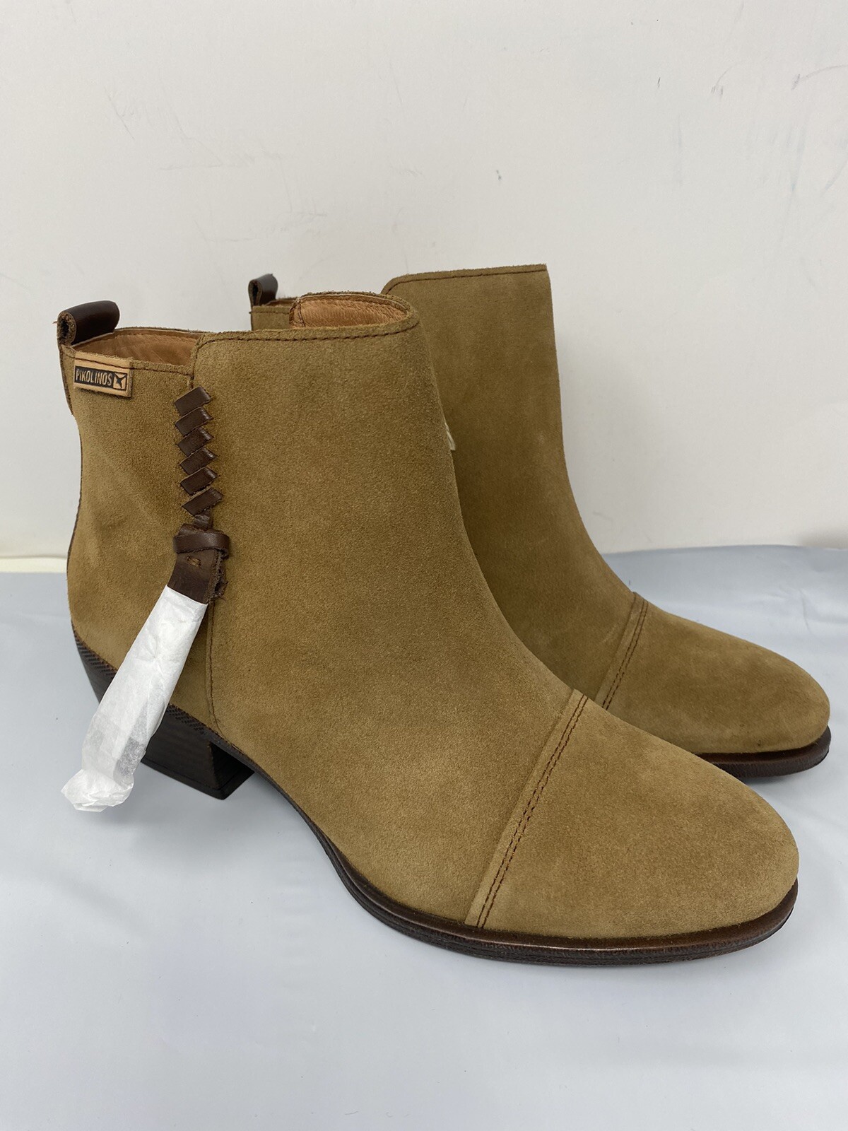 216 Pikolinos Womens Suede Buckle Ankle Boots Baqueria Brown Size 40