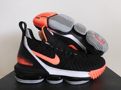 NIKE LEBRON XVI 16 ''TECH CHALLENGE'' BLACK-HOT LAVA-FLT SILVER SZ 10 [CI1521-001]