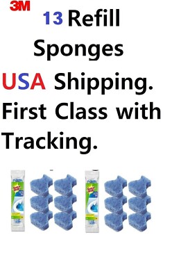 3M Scotch Brite Disposable Toilet Bowl Cleaner Scrubber Brushes 13 Refills USA