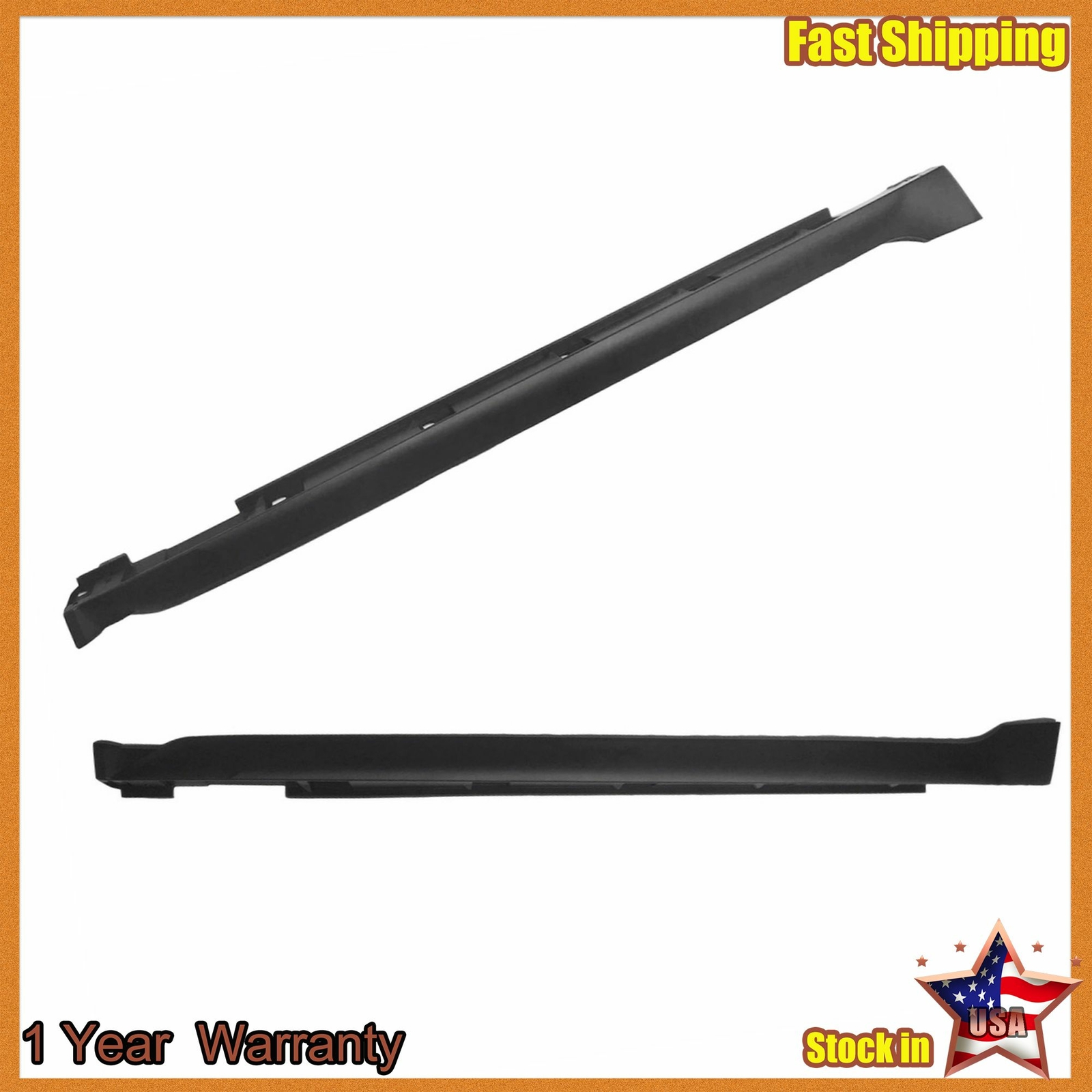 Pair Set of 2 Rocker Panel Trims Driver & Passenger Side Sedan Left
