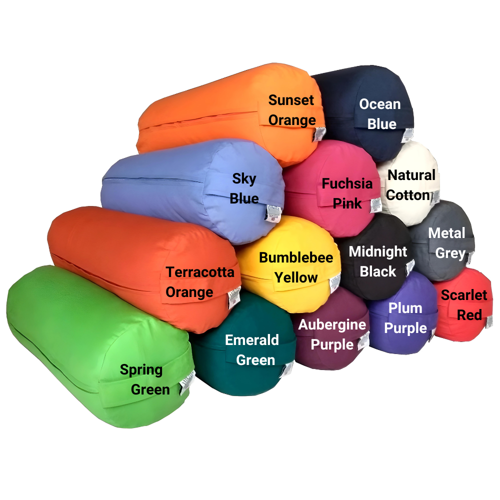 Buckwheat Yoga Bolster with Embroidered Cover UK