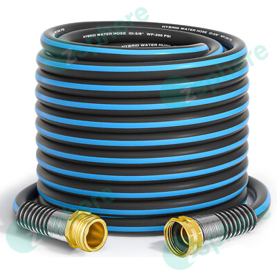 Garden Hose 25/50/100ft 5/8'' Heavy Duty Flexible & Lightweight Water Hose 3/4''NH