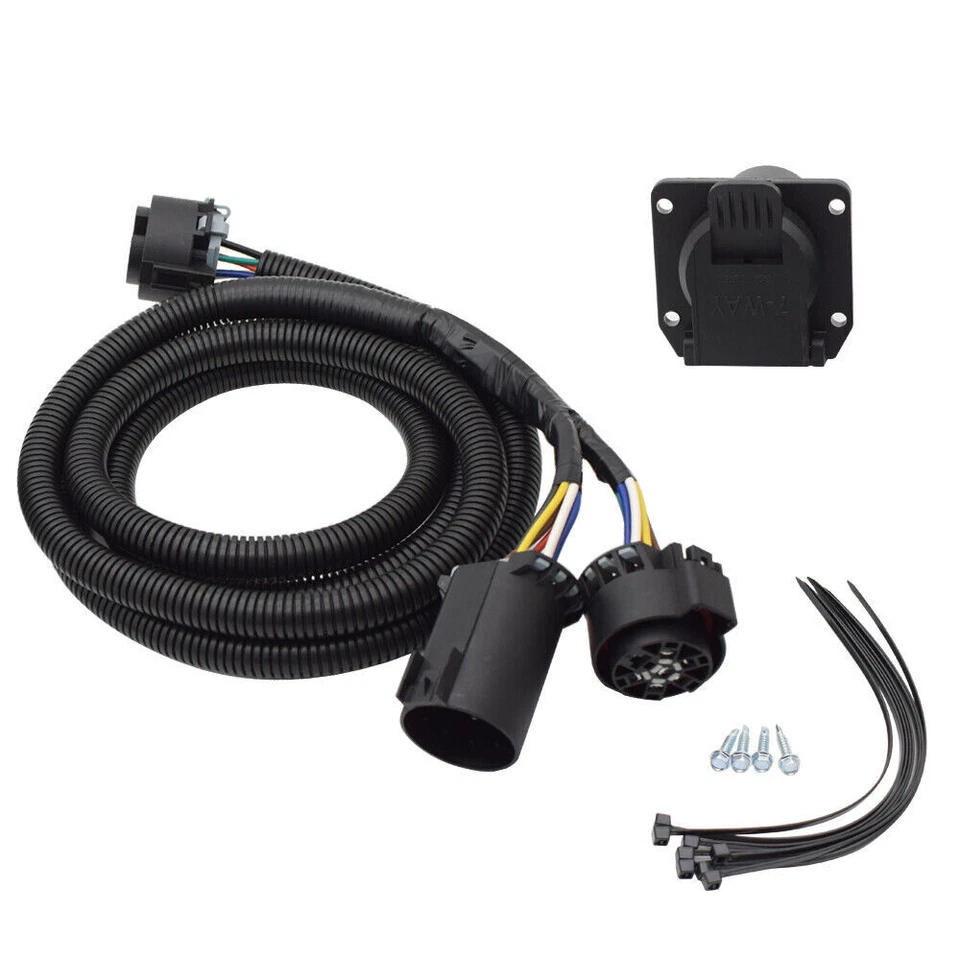 Se adapta a Ram 3500 2011-2019 56070 7' quinta rueda y arnés de cableado de cuello de cisne Foto 2 de 4