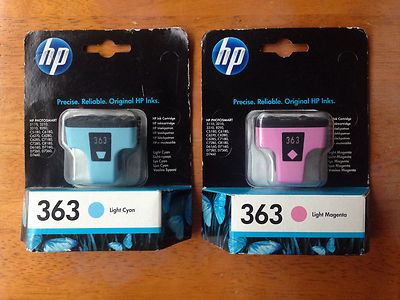 Genuine Original HP 363 Ink Cartridges C8774EE LIGHT CYAN C8775EE LIGHT ...