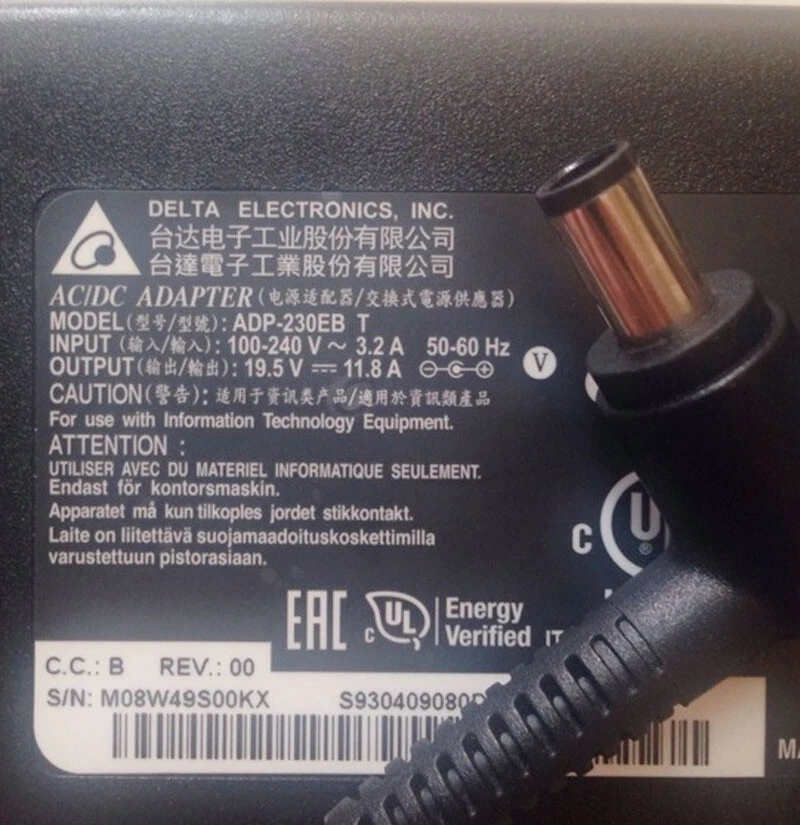 Cargador adaptador de CA Delta 11.8A 230W para fuente de alimentación MSI GT72 2QE GT72-6QE Dominator Pro Foto 3 de 4