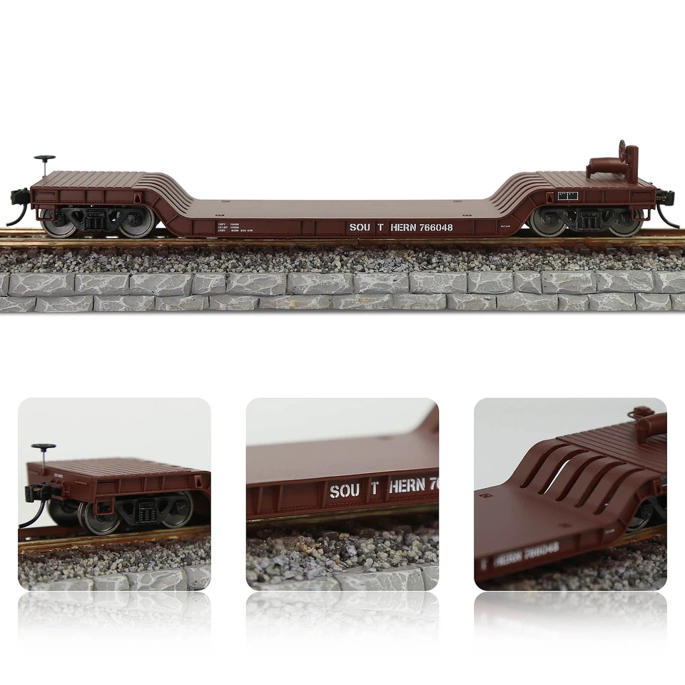 Evemodel HO Scale 1:87 Depressed Center Flat Car with Load C8770 - Image 3 of 4