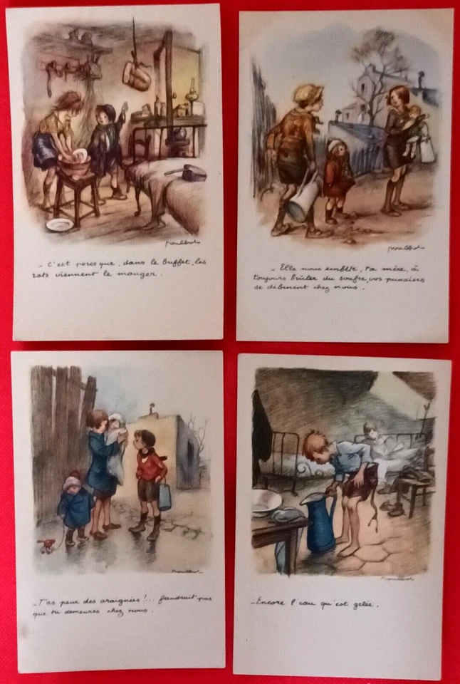 LOT de 19 cartes postales anciennes POULBOT "Campagne taudis 1938 + autres NB" - Photo 3/4