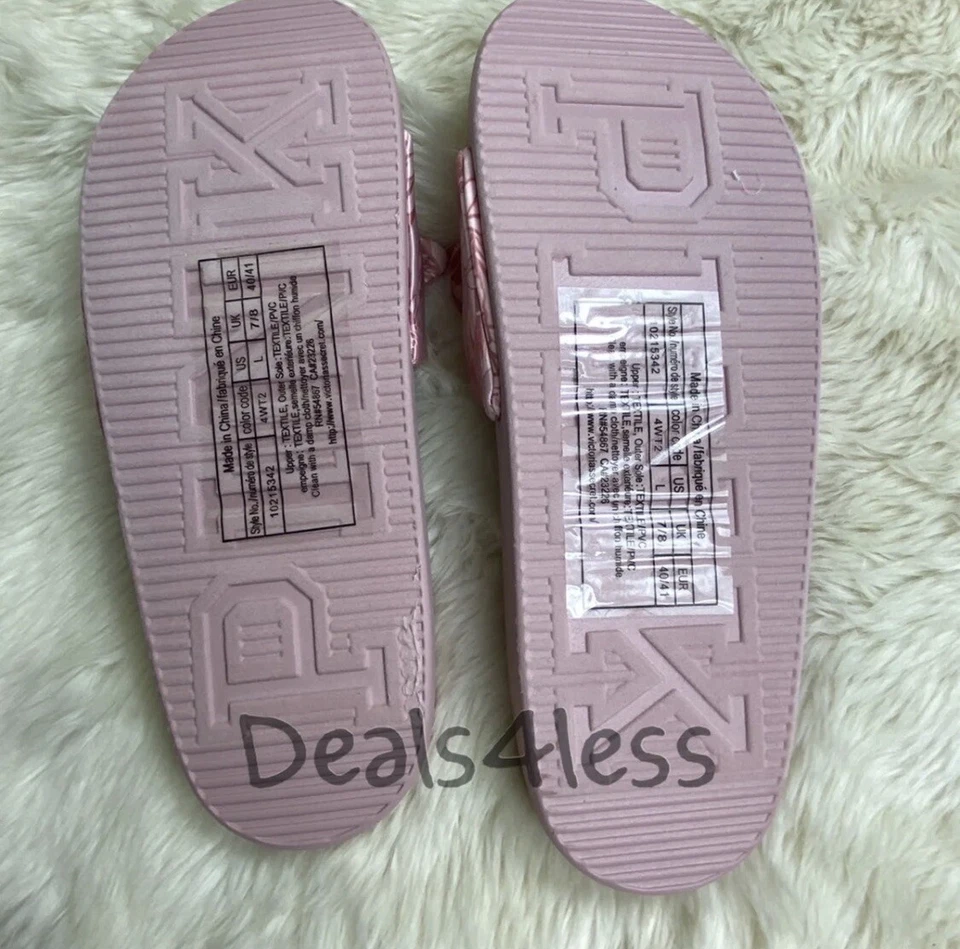 VS розовый горки большой 9-10 цветочный цветок гавайский бант логотип шлепанцы сандалии новый - Изображение 3 из 4