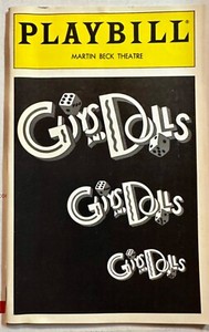 Guys And Dolls Playbill   Martin Beck Theatre   de Guzman/Wopat   w/Insert