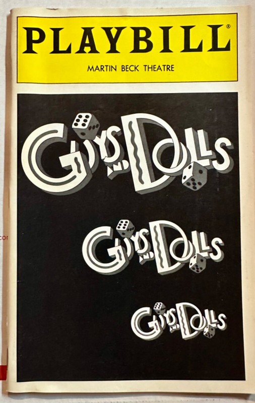 Guys And Dolls Playbill   Martin Beck Theatre   de Guzman/Wopat   w/Insert
