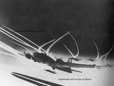 Formation of B-17 Bombers over Germany 8"x 10" World War II Photo Picture #202