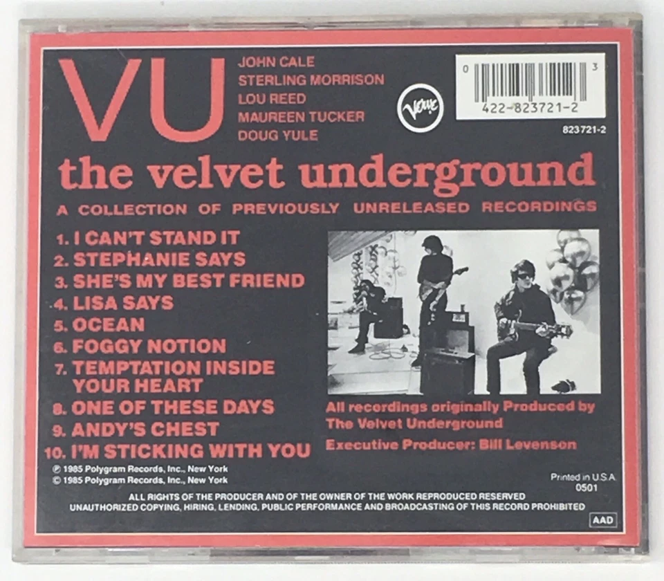 VELVET UNDERGROUND “VU” German Import CD West Germany Nico Lou Reed Verve - Image 2 of 4